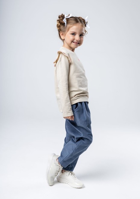 Лонгслив с крылышком (бежево-розовый)