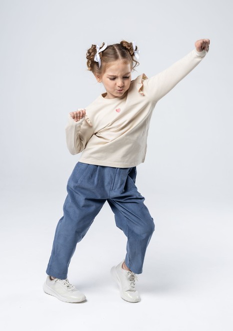 Лонгслив с крылышком (бежево-розовый)