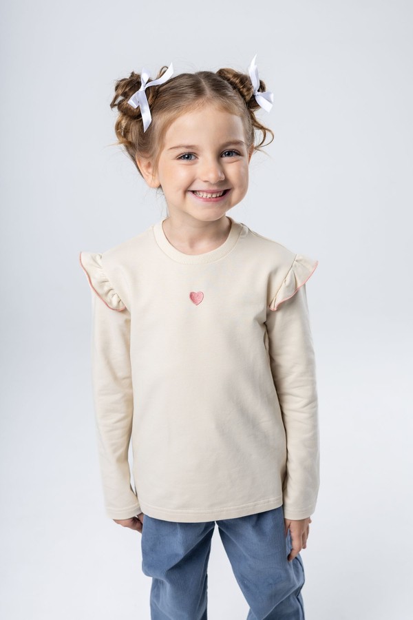 Лонгслив с крылышком (бежево-розовый)