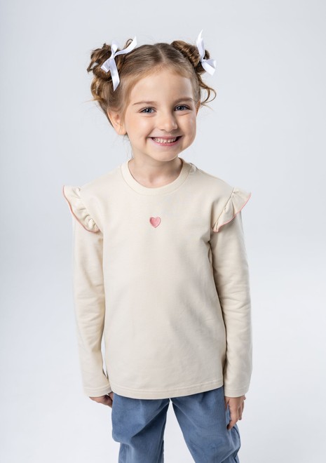 Лонгслив с крылышком (бежево-розовый)