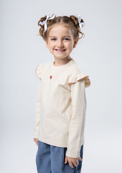 Лонгслив с крылышком (бежево-розовый)