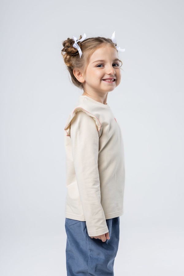 Лонгслив с крылышком (бежево-розовый)