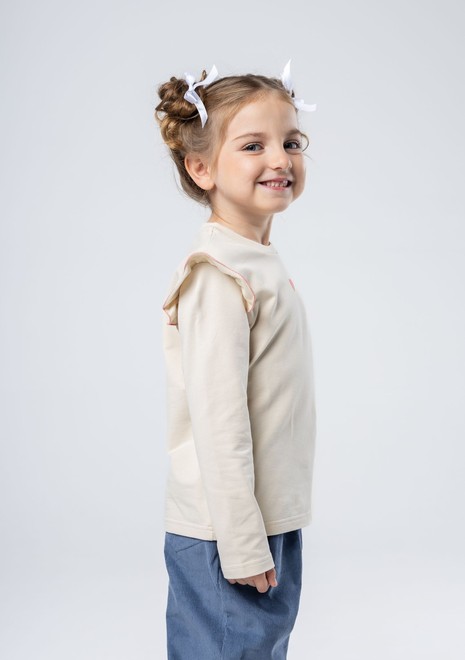 Лонгслив с крылышком (бежево-розовый)