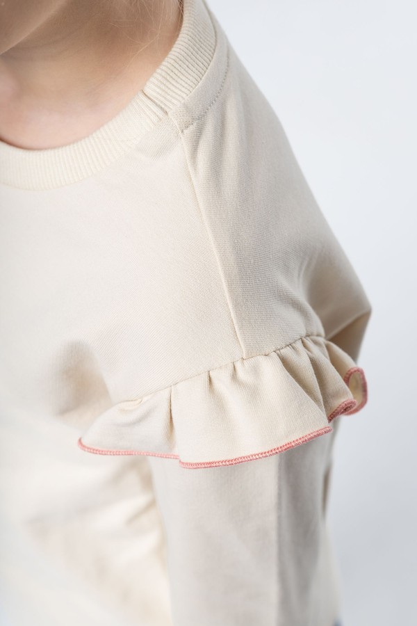 Лонгслив с крылышком (бежево-розовый)