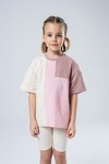 Костюм color block (бежево-розовый)