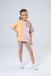 Костюм color block (персиково-розовый)