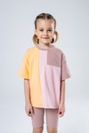 Костюм color block (персиково-розовый)
