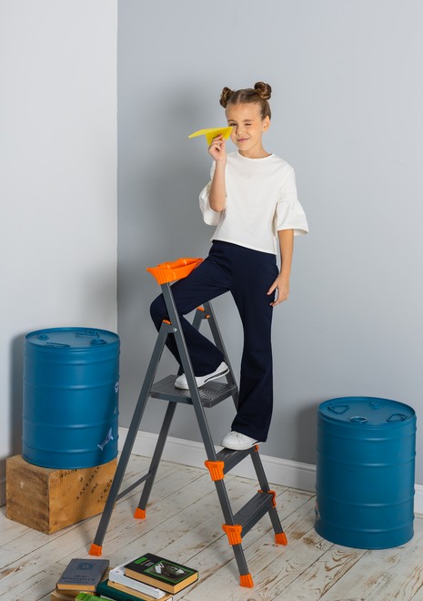 Школьная хлопковая блуза для девочки (молочный)