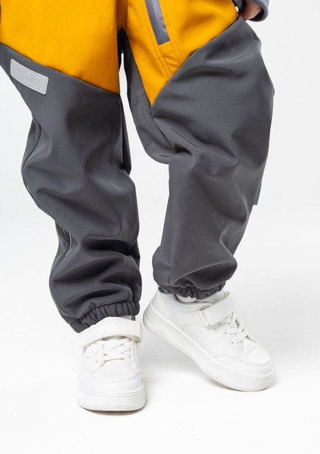 Комбинезон колор блок softshell (горчица-серый)