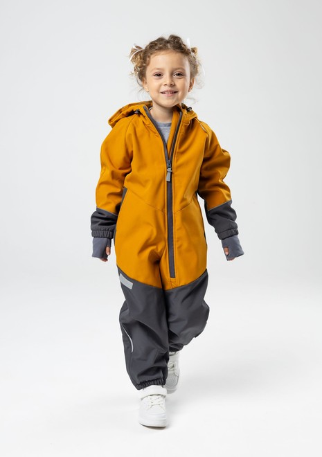 Комбинезон колор блок softshell (горчица-серый)