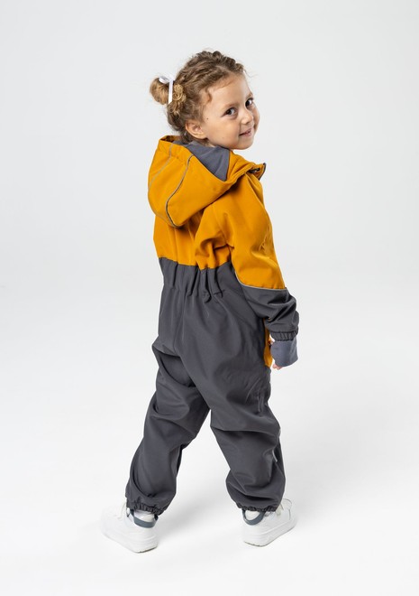 Комбинезон колор блок softshell (горчица-серый)