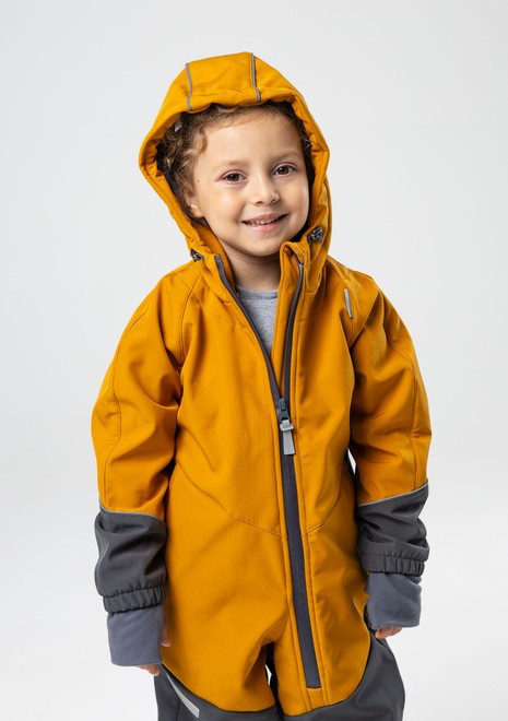 Комбинезон колор блок softshell (горчица-серый)