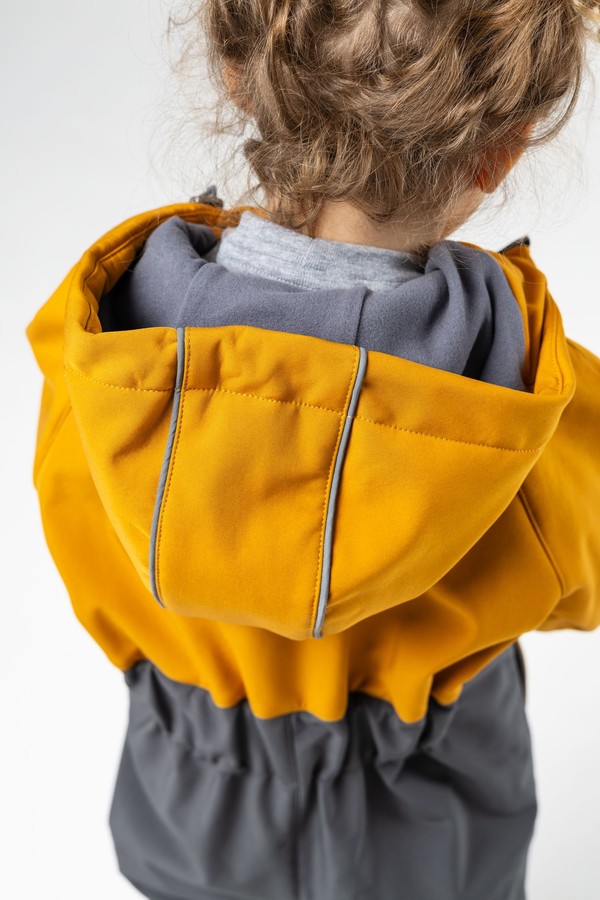 Комбинезон колор блок softshell (горчица-серый)