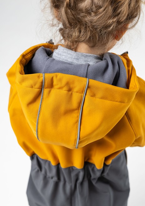 Комбинезон колор блок softshell (горчица-серый)