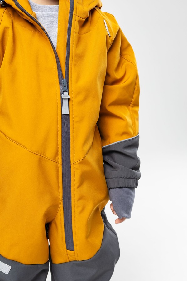 Комбинезон колор блок softshell (горчица-серый)