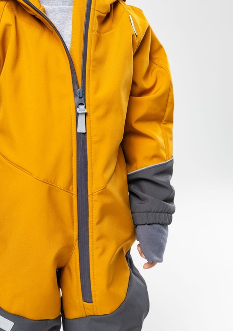 Комбинезон колор блок softshell (горчица-серый)