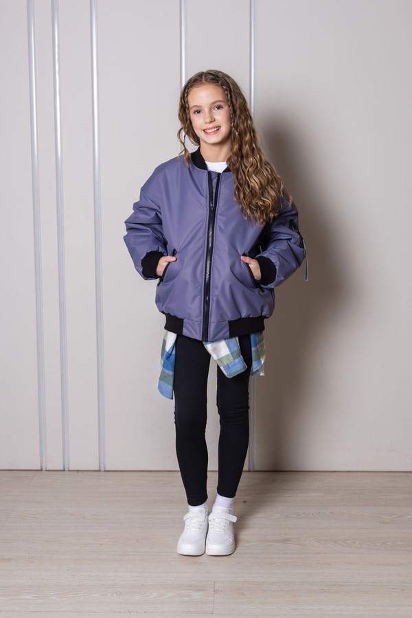 Бомбер оверсайз утепленный (фиолетовый)