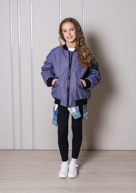 Бомбер оверсайз утепленный (фиолетовый)