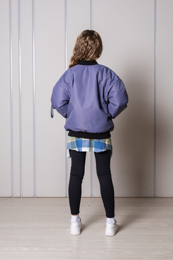 Бомбер оверсайз утепленный (фиолетовый)