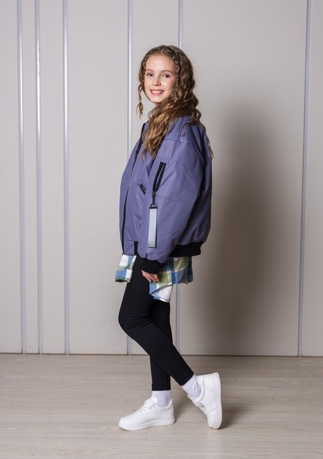 Бомбер оверсайз утепленный (фиолетовый)