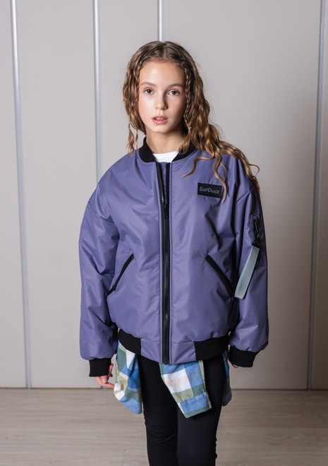 Бомбер оверсайз утепленный (фиолетовый)