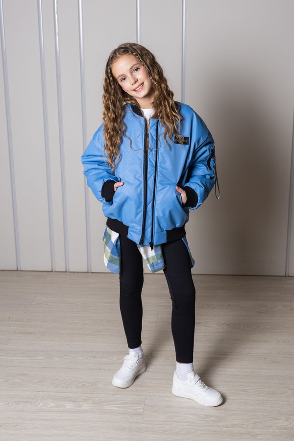 Бомбер оверсайз утепленный (голубой)