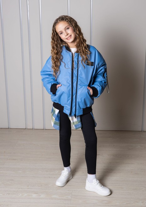 Бомбер оверсайз утепленный (голубой)
