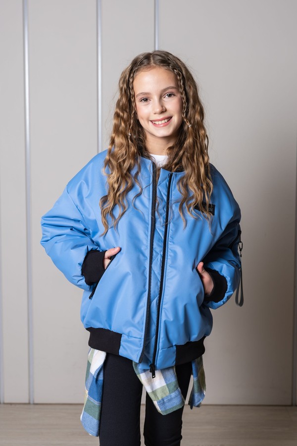 Бомбер оверсайз утепленный (голубой)