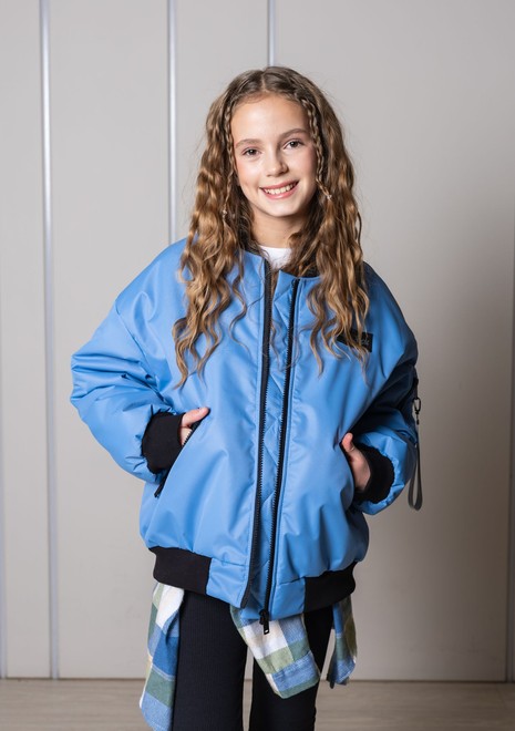 Бомбер оверсайз утепленный (голубой)