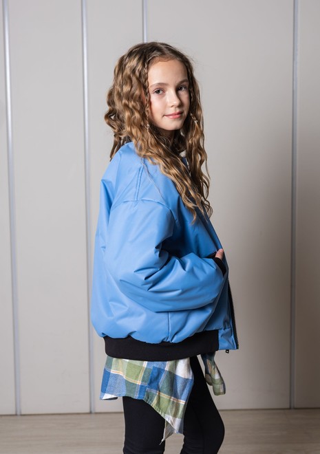 Бомбер оверсайз утепленный (голубой)