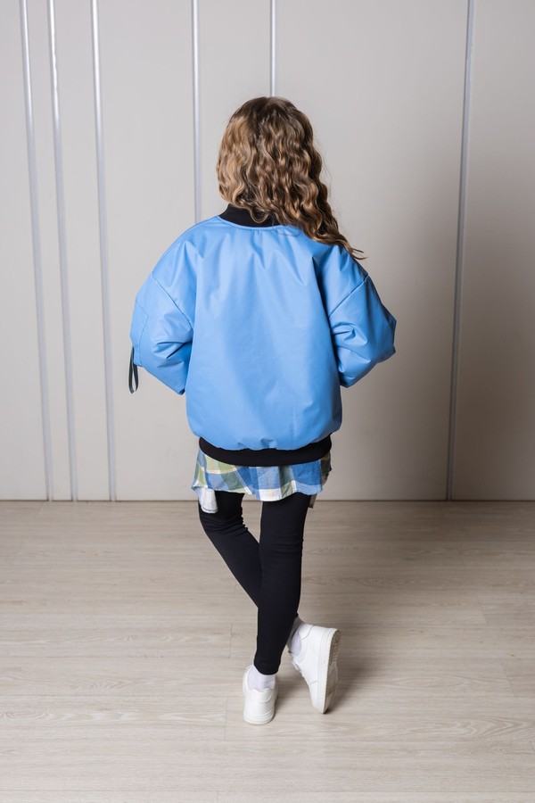 Бомбер оверсайз утепленный (голубой)