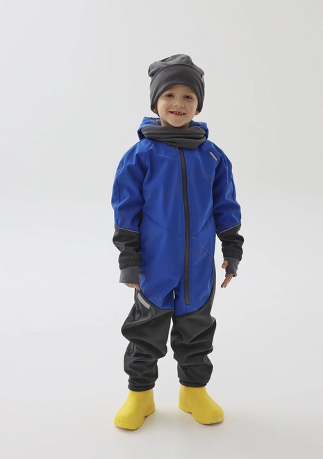 Комбинезон колор блок softshell (синий-серый)