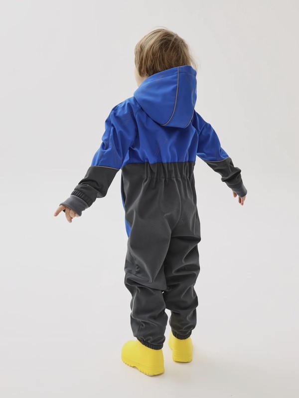 Комбинезон колор блок softshell (синий-серый)