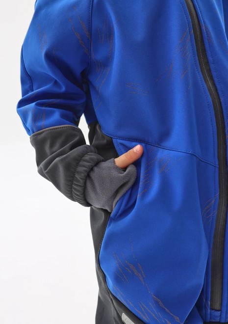 Комбинезон колор блок softshell (синий-серый)