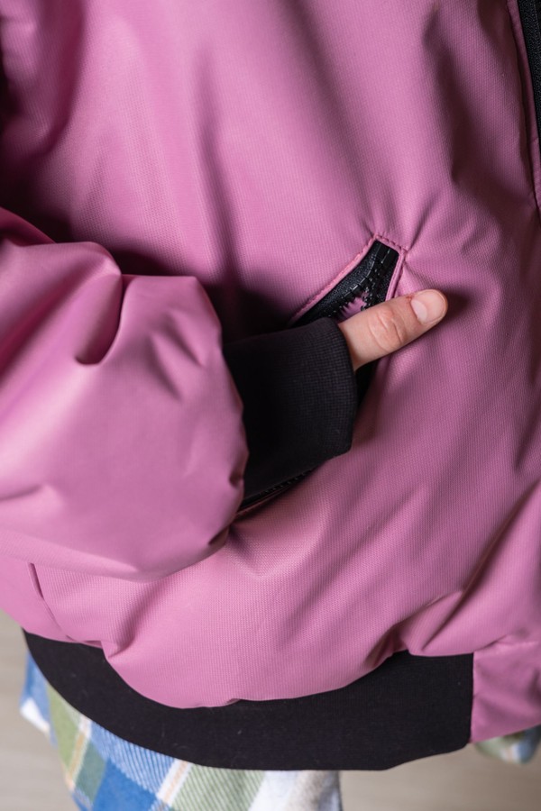 Бомбер оверсайз утепленный (темно-розовый)