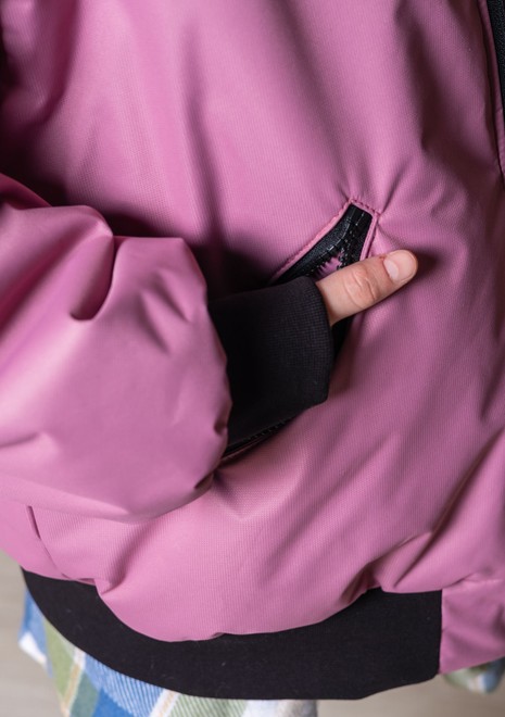 Бомбер оверсайз утепленный (темно-розовый)