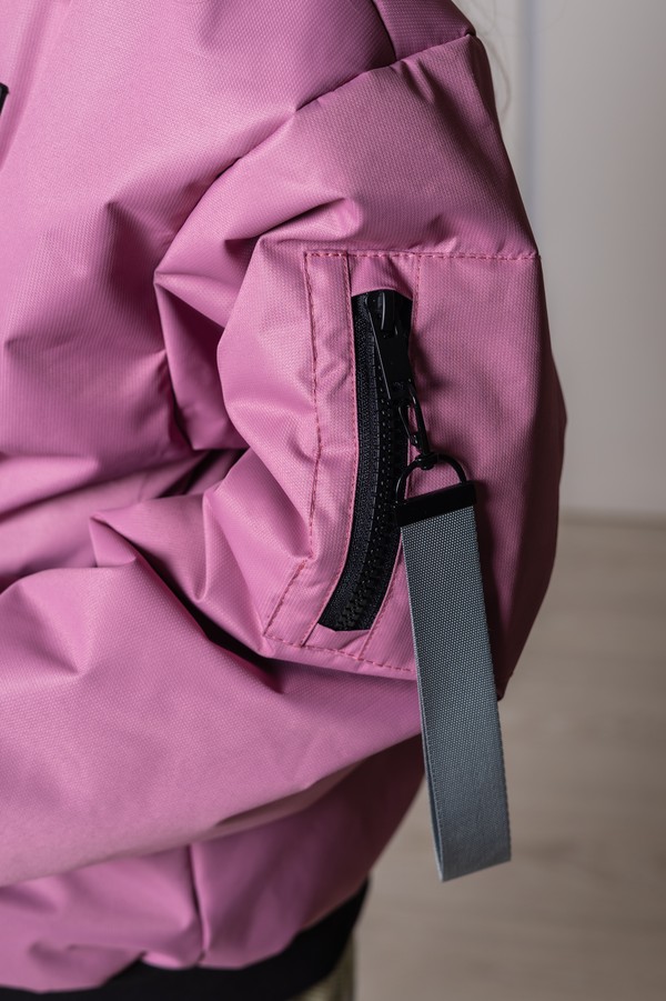 Бомбер оверсайз утепленный (темно-розовый)