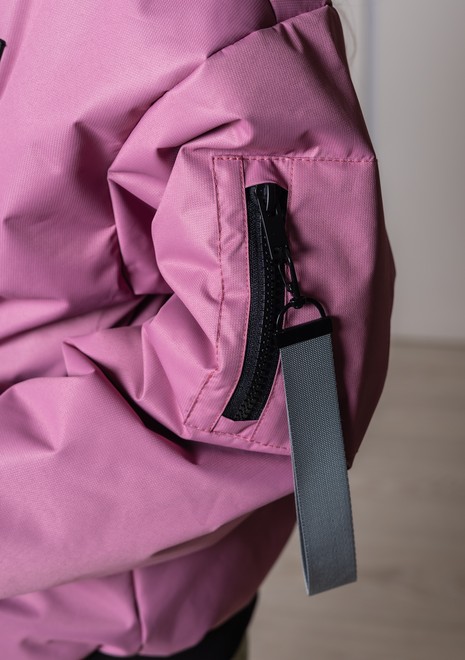 Бомбер оверсайз утепленный (темно-розовый)