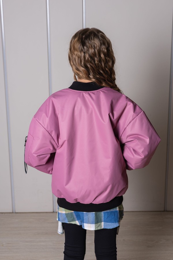Бомбер оверсайз утепленный (темно-розовый)