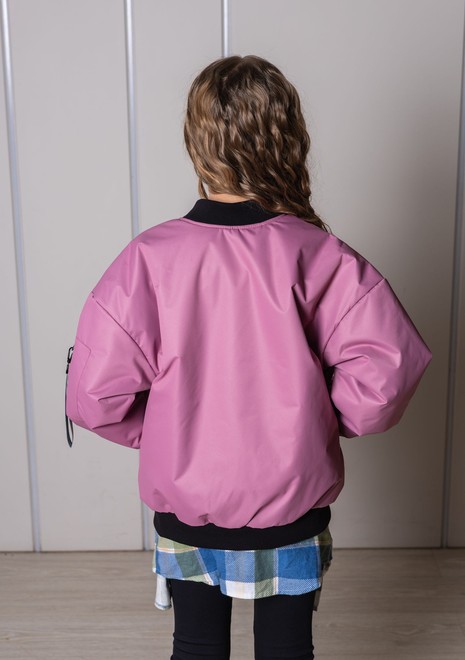 Бомбер оверсайз утепленный (темно-розовый)