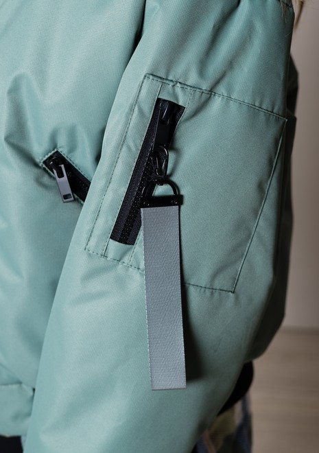 Бомбер оверсайз утепленный (темно-зеленый)